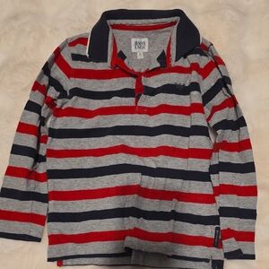 Armani Junior Striped Polo in Red and Gray